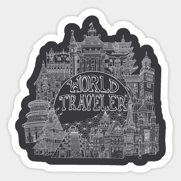 World Traveler T-Shirt Sticker by michaelkdamron